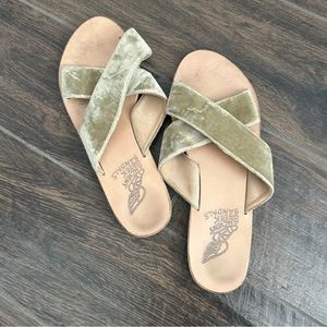 Ancient Greek Sandals Thais Black Pony Hair Slides Flat Sandals Size 40 Preowned